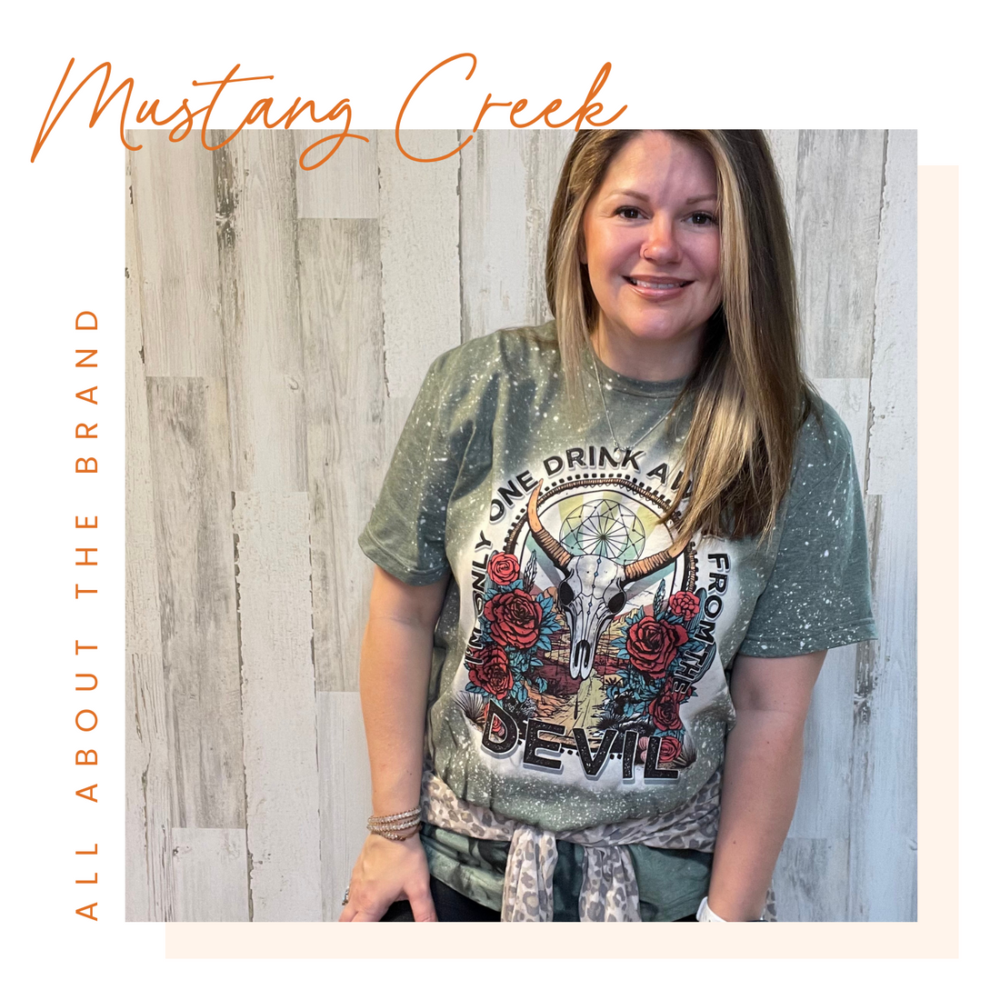 one of a kind bleached Creek Tees tshirts – Mustang